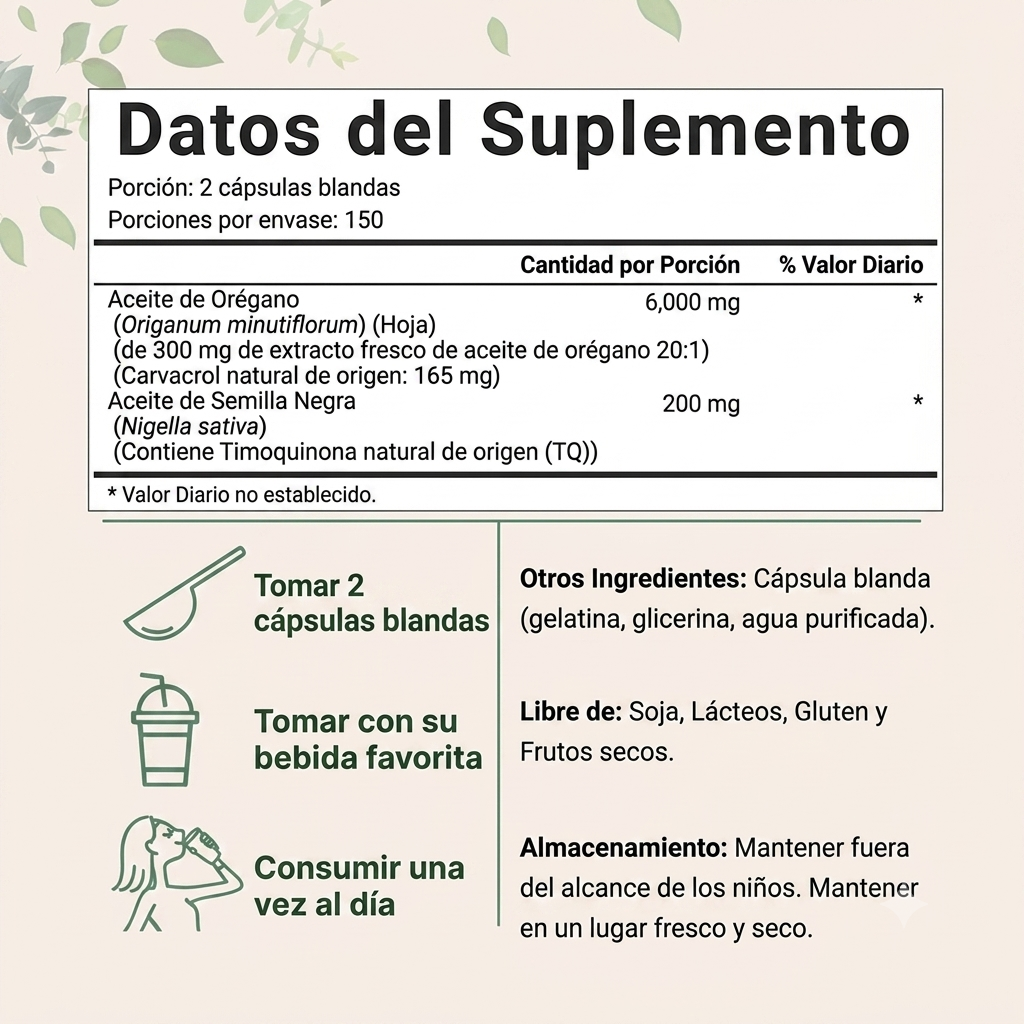 Aceite de Orégano en Cápsulas — Limpieza Total por Dentro