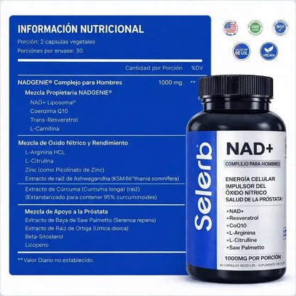 Selerb NAD+ — Recupera tu rendimiento y tu energía masculina, de forma natural 💪